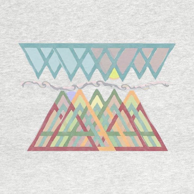 Abstract Mountain Sunset T-Shirt by DISmithArt